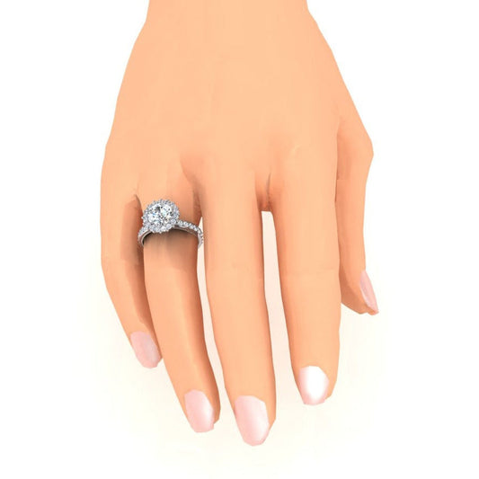 Naturale Anello In Oro Bianco