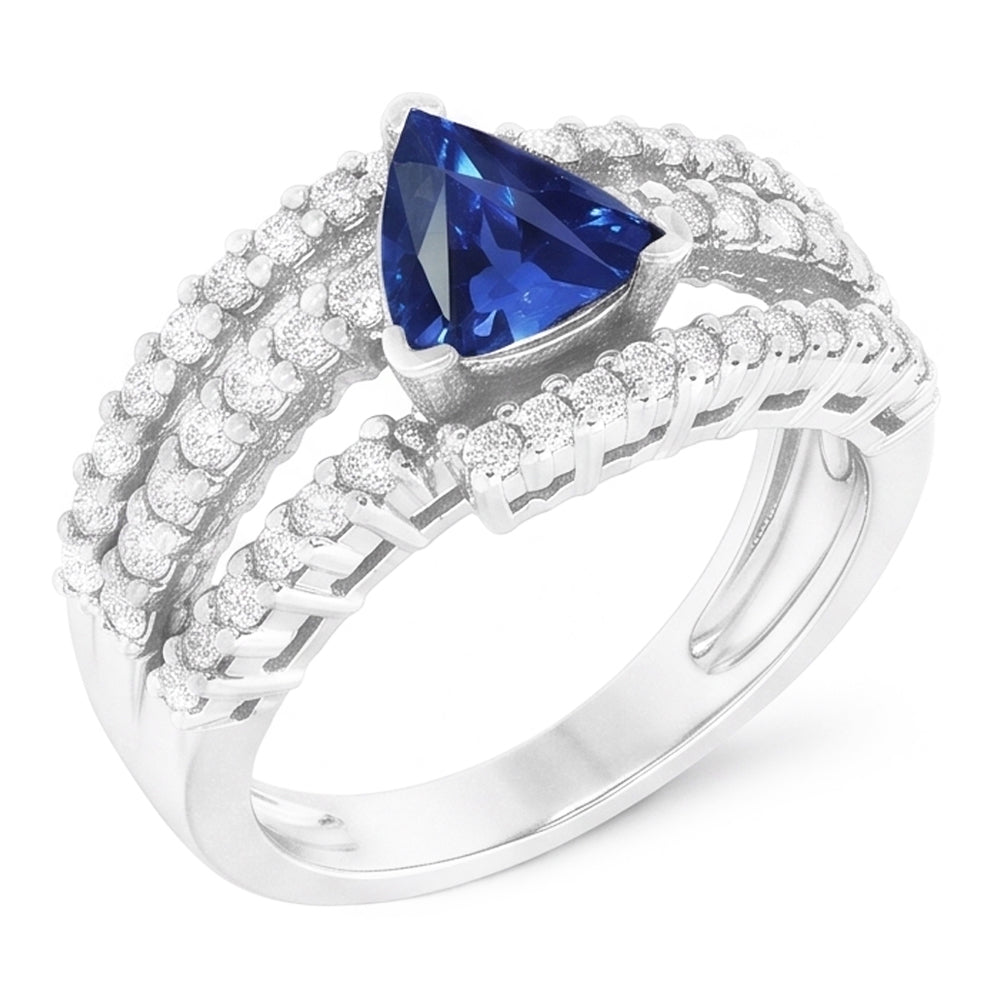 Naturale Ceylon Blu Zaffiro Anello