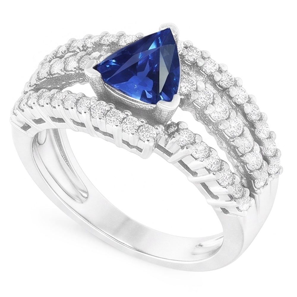 Naturale Ceylon Blu Zaffiro Anello
