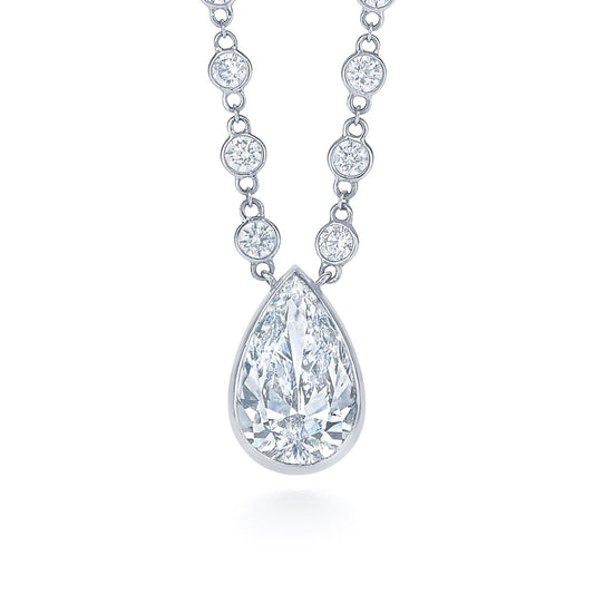 Naturale Lunetta Set 3.50 Carati Collana Con Ciondolo In Oro Bianco 14K