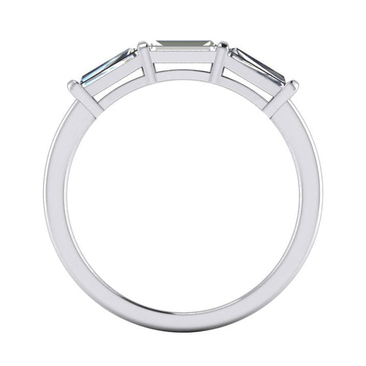 Naturale Set Di Fede Nuziale A Forma Di Pera Da 2,85 Carati Con Baguettes