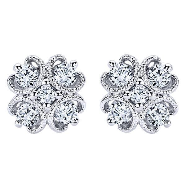 Naturale 2,80 Carati Splendidi Orecchini Lady Studs In Oro Bianco 14K Nuovo