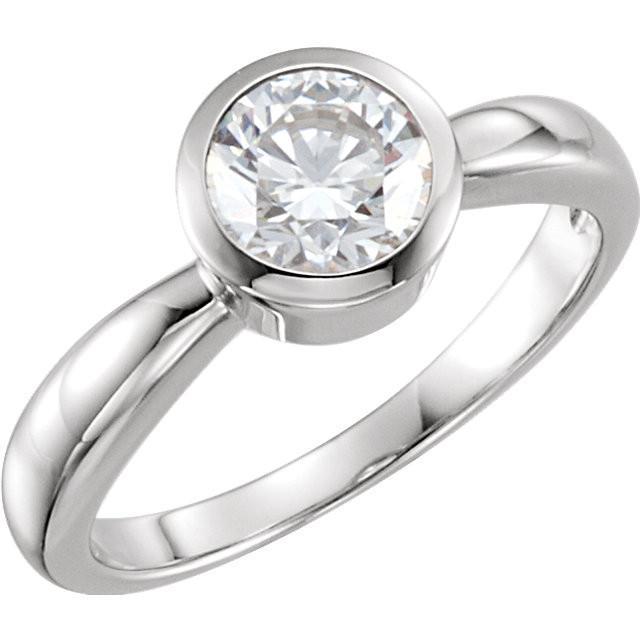 Naturale Anello Di Fidanzamento Solitario Con Castone Rotondo 1.25 Carati