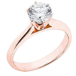 Naturale Diamante 1.5 Ct. Anello Di Fidanzamento Solitario In Oro Rosa 14K