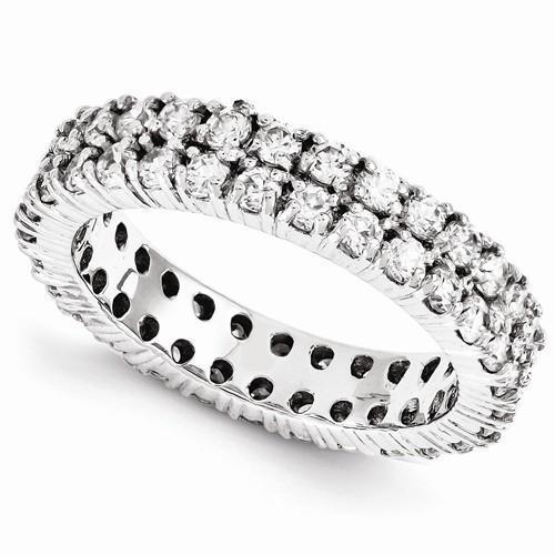 Naturale Diamond Eternity Band Double Row 2,80 Carati Gioielli Da Donna Novità