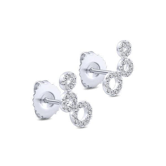 Naturale Orecchino A Bottone Con Taglio Brillante Rotondo Da 2,3 Ct, Oro Bianco 14K