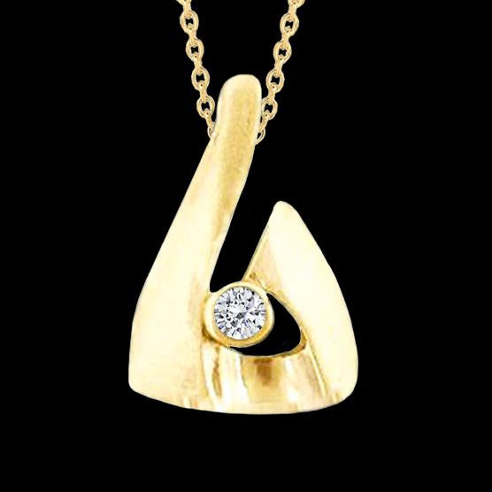 Nuova Collana Pendente Solitario Con Genuino Diamante Tondo Da 1,50 Carati In Oro Giallo 14K