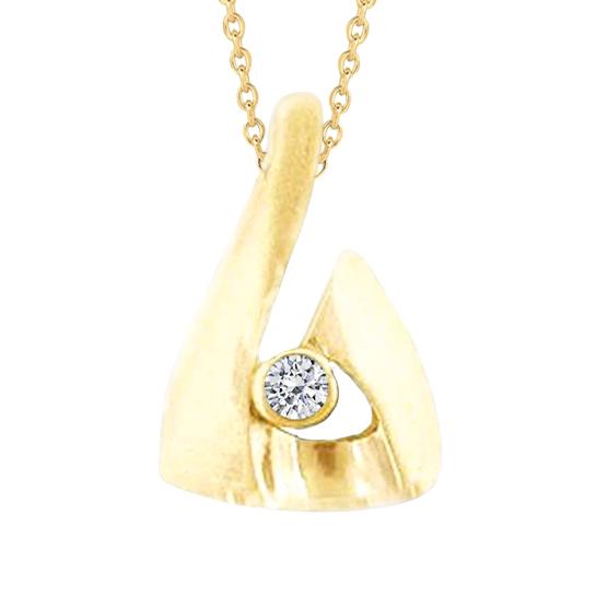 Nuova Collana Pendente Solitario Con Genuino Diamante Tondo Da 1,50 Carati In Oro Giallo 14K