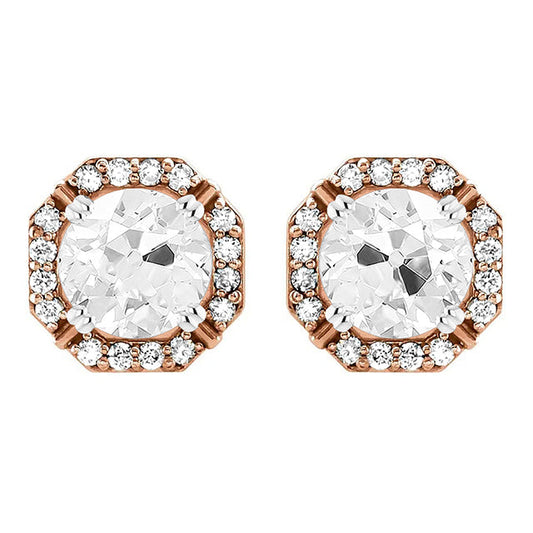 Orecchini a Lobo Oro Bicolore 14K con Diamante – vista principale