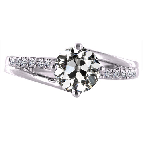 Diamante Anello Solitario con Accenti – vista principale