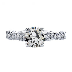 Radioso Milgrain Diamante Fine Anello Nuziale – 2,50 carati Oro