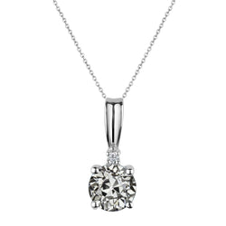 Diamante Collana Pendente di lusso – 2 carati Oro Bianco 14K