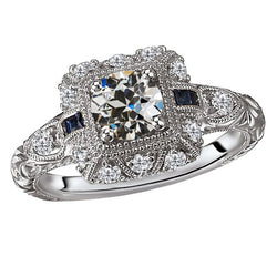 Bordo Perlato Anello Nuziale – Diamante Fine 1 carati Oro 14