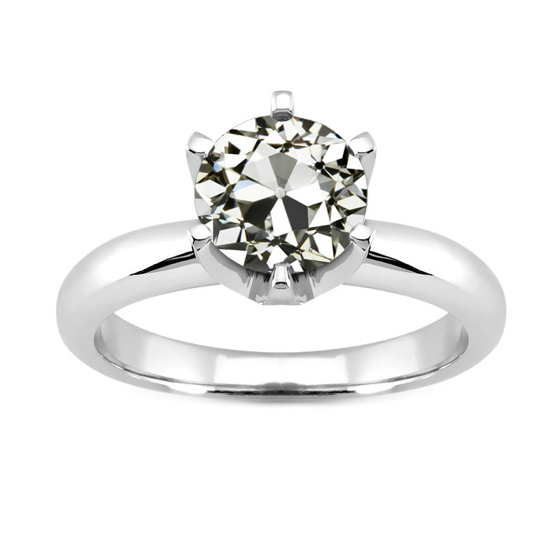 Diamante Anello Monopietra 2,50 carati Oro Bianco 14K – vista principale
