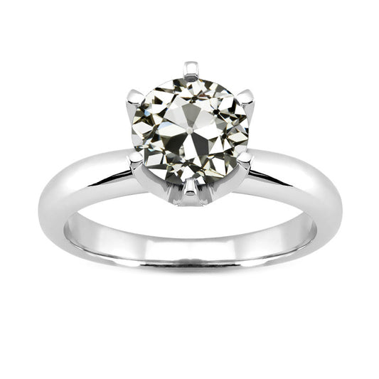 Diamante Anello Monopietra 2,50 carati Oro Bianco 14K – vista principale