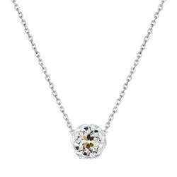 Pendente a Goccia Oro Bianco 14K – Brillante Cuscino Antico 1