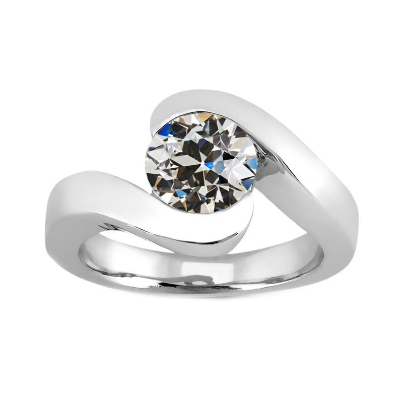 Solitario di Fidanzamento Oro Bianco 14K con Brillante – vista principale