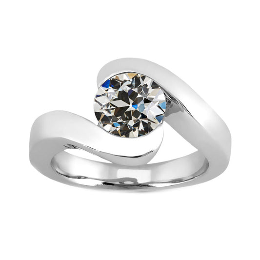 Solitario di Fidanzamento Oro Bianco 14K con Brillante – vista principale