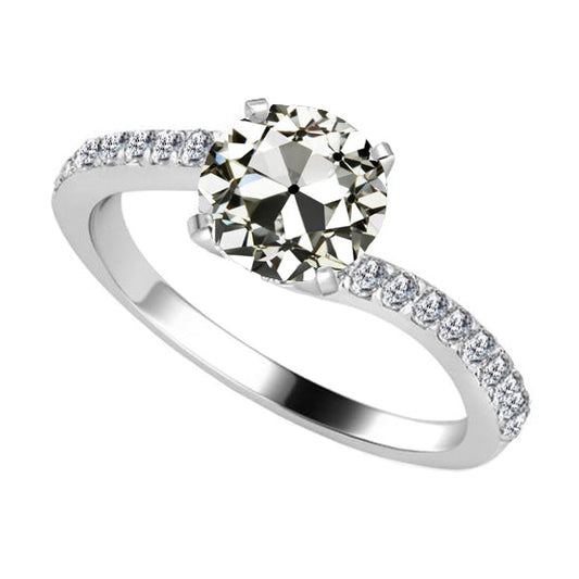 Fine Anello Solitario con Accenti 2 carati – vista principale