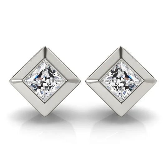 Cuscino Antico Diamante Fine anello in Oro Bianco 14K – vista principale