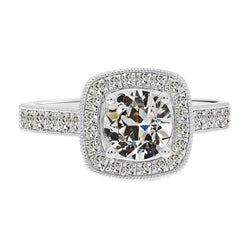 Diamante Fine Anello Halo – Anello Anniversario 2 carati Oro 14