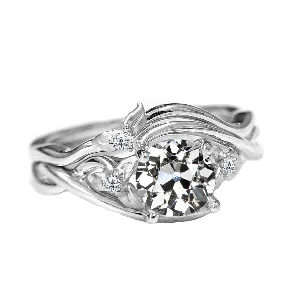 Diamante Taglio Old Mine Anniversary Ring in Oro Bianco 14K – vista principale