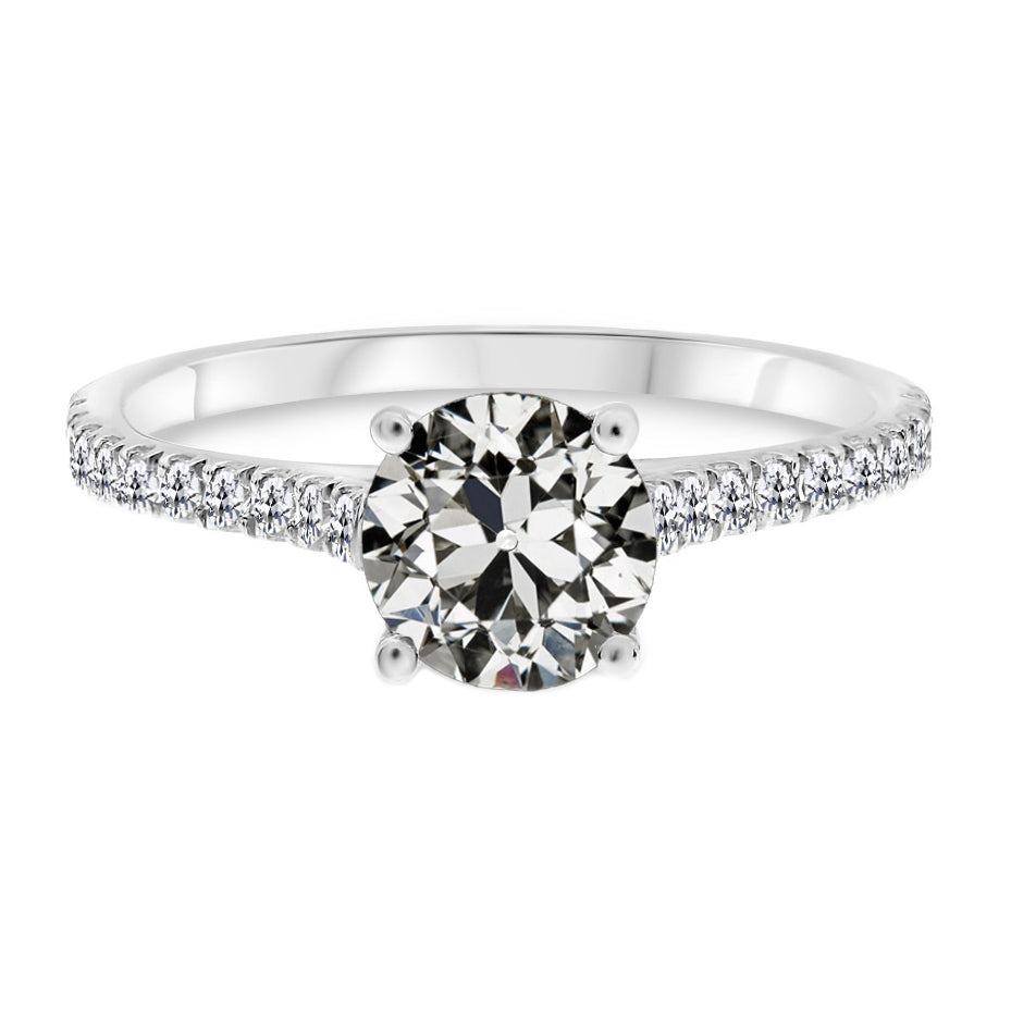 Su misura Anello Solitario con Accenti 2 carati – vista principale