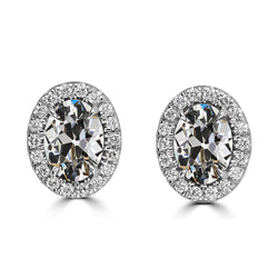 Diamante Fine Taglio Europeo Antico Orecchini a Lobo 9,25 carati