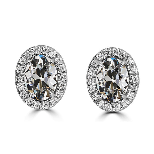 Diamante Fine Orecchini a Lobo 9,25 carati Oro 14 Carati Bianco – vista principale