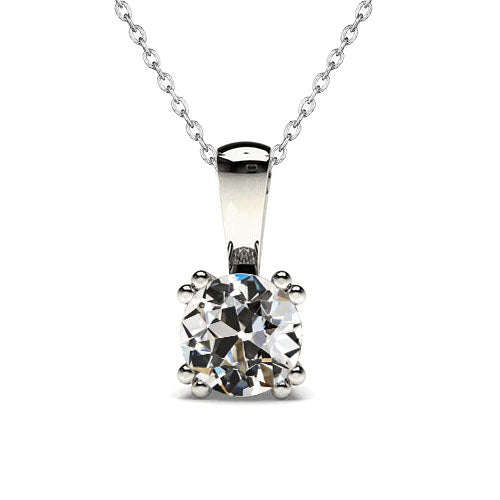 Diamante Pendente 1-carati Oro 14 Carati Bianco – vista principale