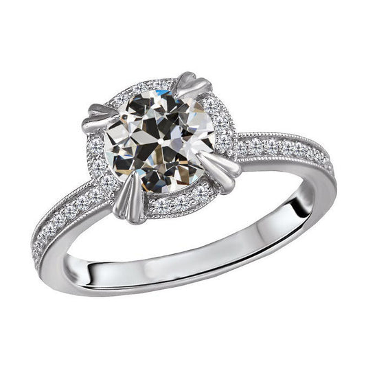 Diamante Fine Anello di Fidanzamento Halo – vista principale