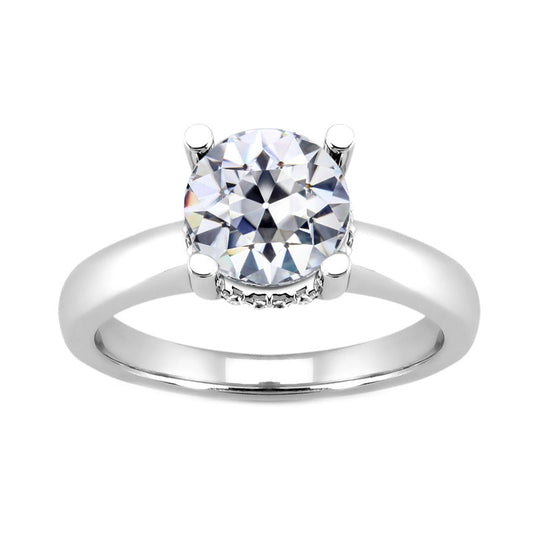 Taglio Old Mine Diamante anello in Oro Bianco 14K – vista principale