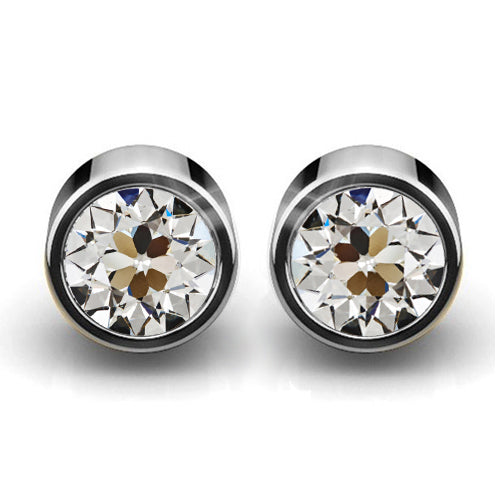 Diamante Fine Orecchini 2 carati Oro 14 Carati Bianco – vista principale