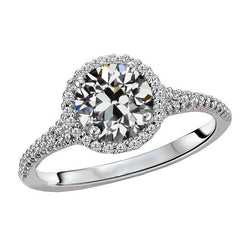 Brillante Cuscino Antico Anello di Fidanzamento Halo – 3,50