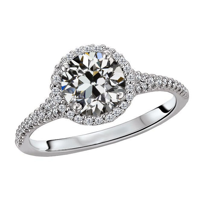 Brillante Anello di Fidanzamento Halo – vista principale