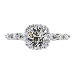 Brillante Anello Halo 3 carati – Oro Bianco 14K