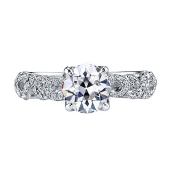 Fine Cuscino Antico Diamante Fine Anello Solitario – 2 carati