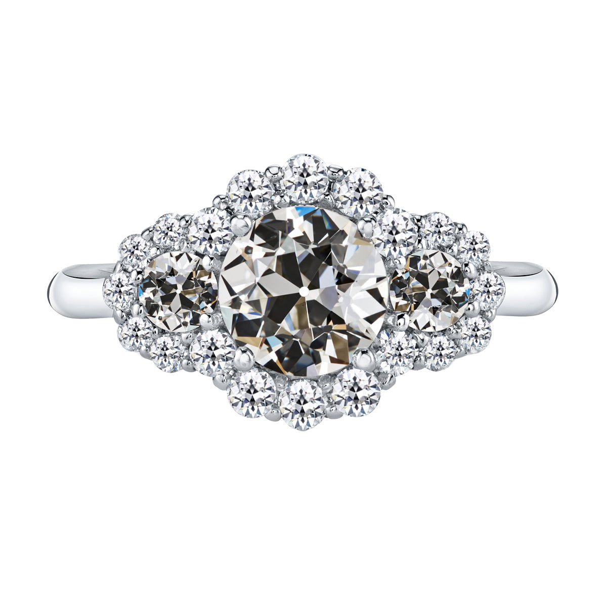 Anello Halo Oro 14 Carati Bianco con Diamante – vista principale