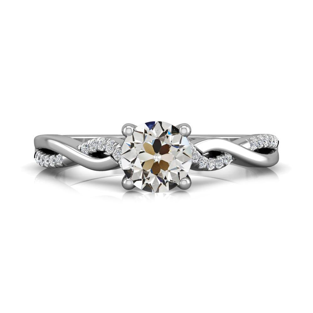 Old Mine Cut Naturale Diamante Anniversary Ring Prong Infinity Style 2,50 Carati