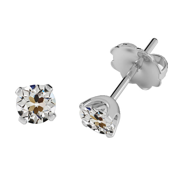 Cuscino Antico Diamante Fine anello in Oro Bianco 14K – vista principale