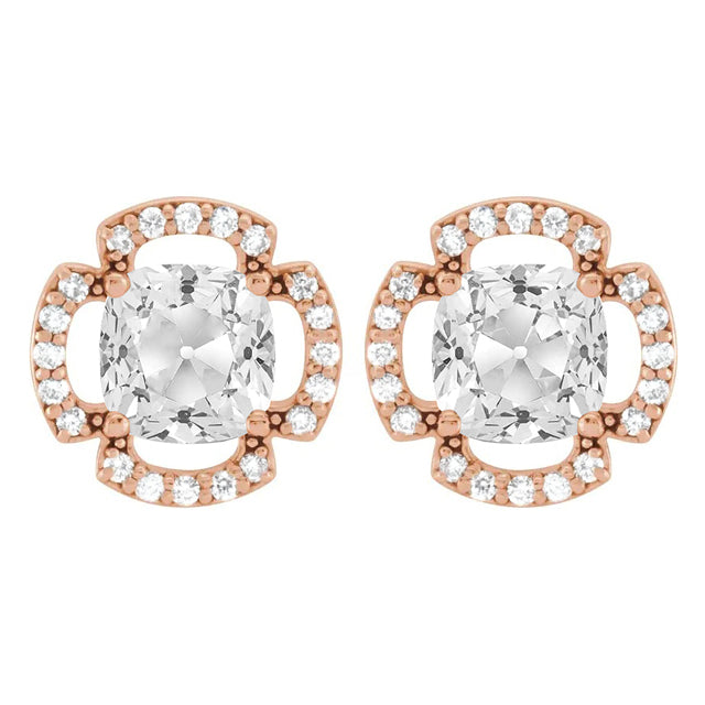 Orecchini Pendenti Oro Rosa 14K con Brillante – vista principale