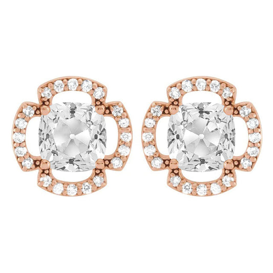 Orecchini Pendenti Oro Rosa 14K con Brillante – vista principale
