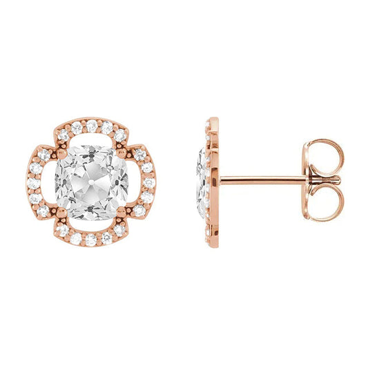 Brillante Orecchini Pendenti 7,50 carati Oro Rosa 14K – vista frontale