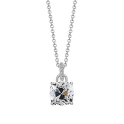 Diamante Fine taglio Taglio Cushion Pendente a Goccia 3 carati