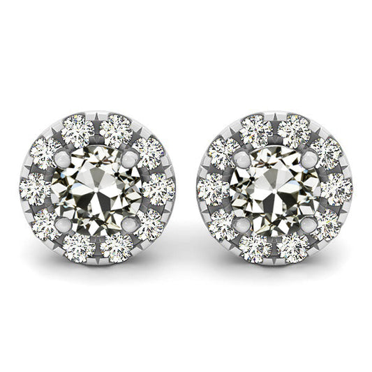 Orecchini a Lobo Oro Bianco 14K con Diamante – vista principale