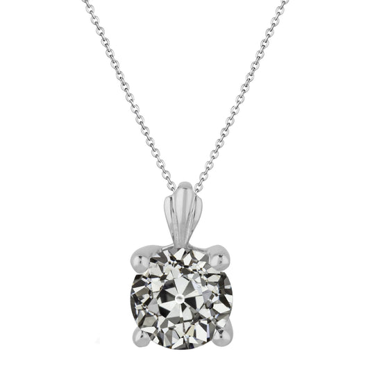 Taglio Old Mine Diamante Fine anello in Oro Bianco 14K – vista principale