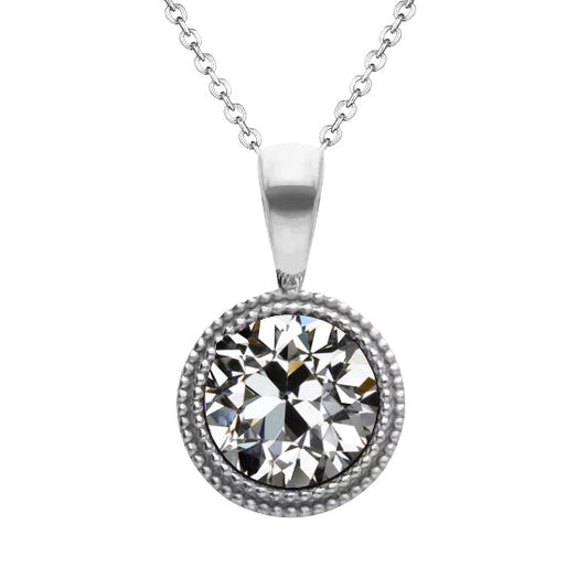 Pendente Oro 14 Carati Bianco con Diamante – vista principale