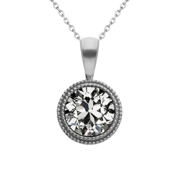 Diamante Fine Pendente a Goccia 1,50 carati Oro Bianco 14K – vista principale