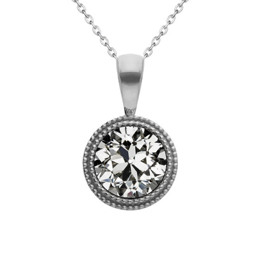 Diamante Fine Pendente a Goccia 1,50 carati Oro Bianco 14K – vista principale