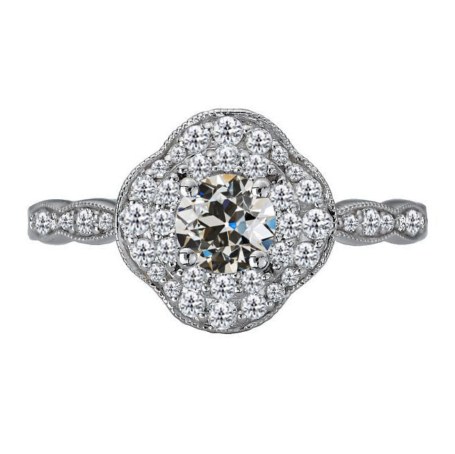 Diamante Anello Halo 1,50 carati Oro Bianco 14K – vista principale